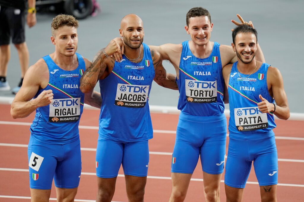 Quartetto azzurro. Argento per Rigali, Jacobs, Tortu e Patta (Foto LaPresse)