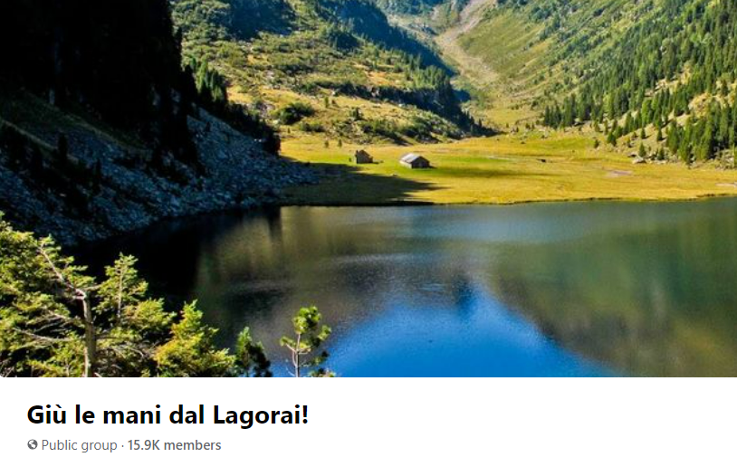 pagina FB: Giù le mani dal Lagorai